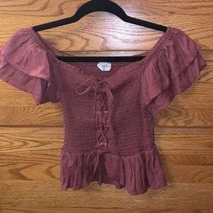 Off-the-Shoulder Ruffled Crop Top